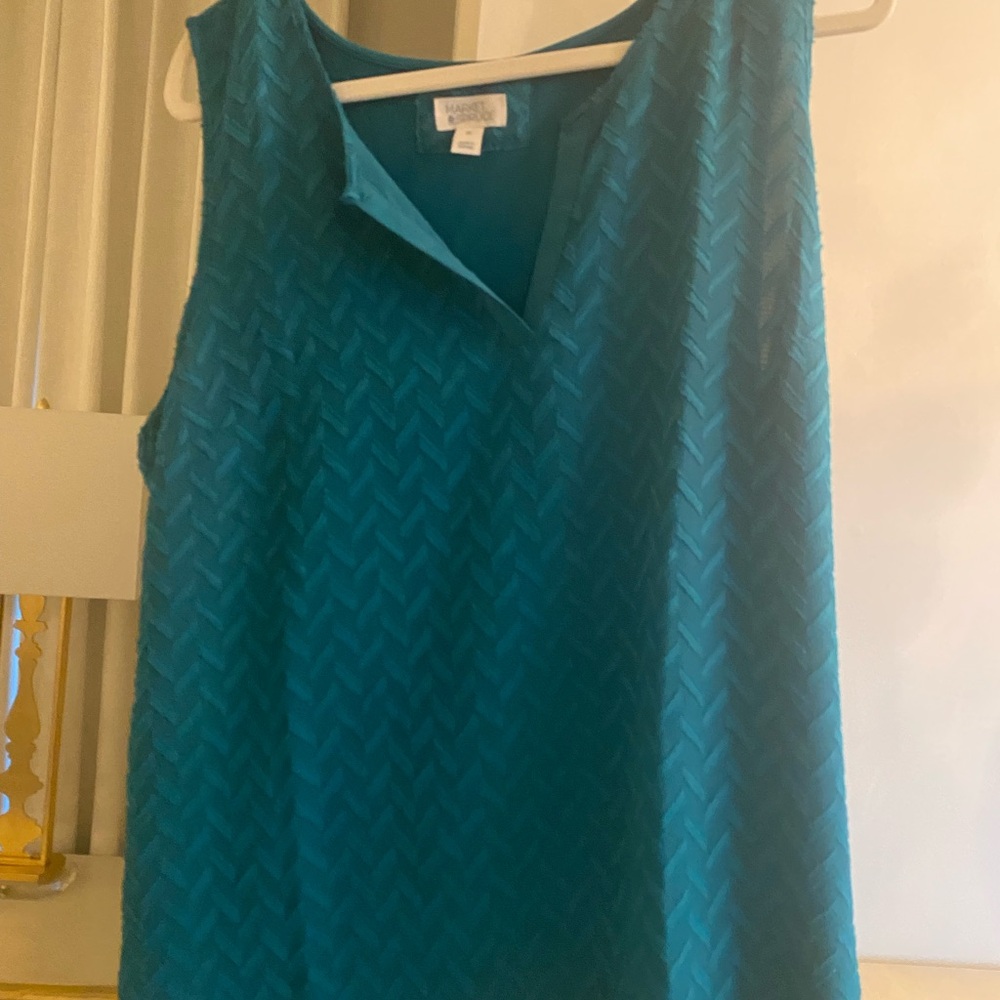 Market & Spruce Chevron Patterned Teal Blouse
